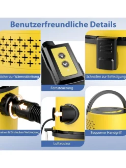 Nass- & Trockensauger 1200W HEPA-Filter in Gelb