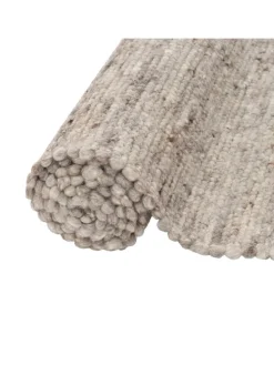 Natur Teppich Wolle Alaska Meliert in Braun