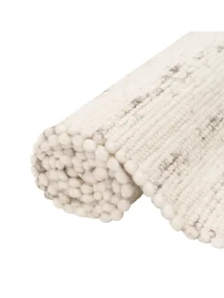 Natur Teppich Wolle Alaska Meliert in Grijs