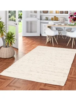 Natur Teppich Wolle Alaska Meliert in Grijs