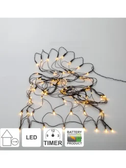 Netz LED-Lichterkette ,Akku, Batterie, warmweiß, outdoor, 80 LEDs, 15