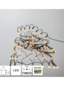 Netz LED-Lichterkette ,Akku, Batterie, warmweiß, outdoor, 80 LEDs, 15