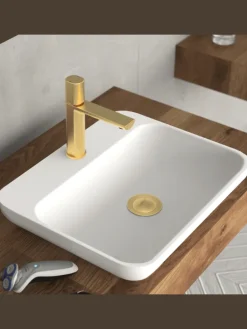 NEW YORK Waschtischarmatur, Gold matt