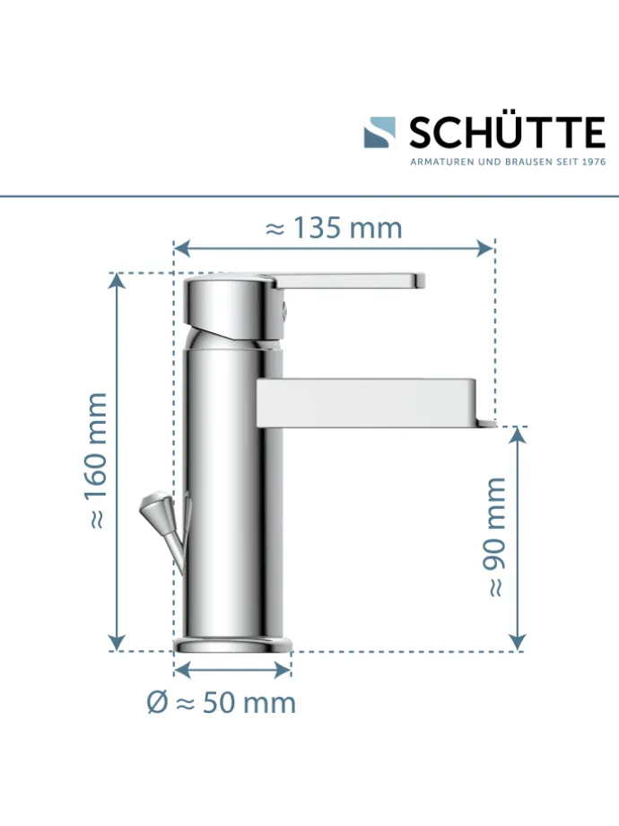 NIAGARA Waschtischarmatur, Chrom, mit Schwallauslauf