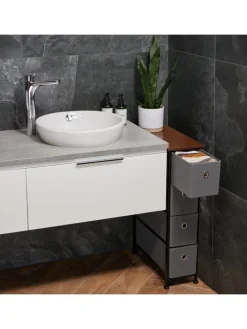 Nischenregal in Braun/ Grau - (B)20 x (H)76 x (T)48 cm