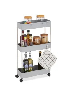 Nischenwagen in Grau - (B)15,5 x (H)70 x (T)40,5 cm