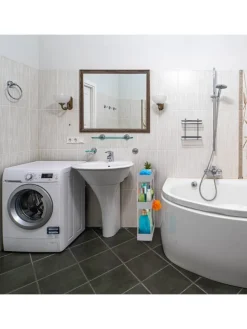 Nischenwagen in Grau - (B)15,5 x (H)70 x (T)40,5 cm