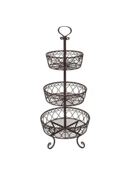 Obst/Blumen Etagere antikbraun 80cm in antikbraun