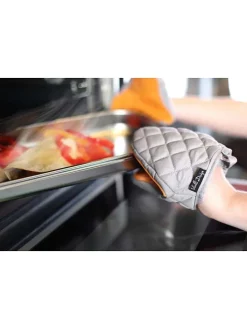 Ofenhandschuh in Grau/ Schwarz