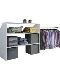 Offener Kleiderschrank Dachschrägen Regal Dacho l in Weiß