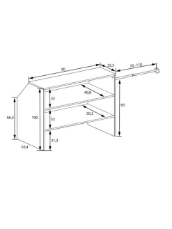 Offener Kleiderschrank Dachschrägen Regal Dacho l in Weiß