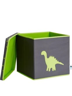 Ordnungsbox in Grau/ Grün - (B)33 x (H)33 x (T)33 cm