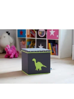 Ordnungsbox in Grau/ Grün - (B)33 x (H)33 x (T)33 cm