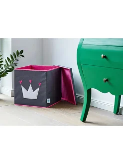 Ordnungsbox in Grau/ Pink - (B)33 x (H)33 x (T)33 cm