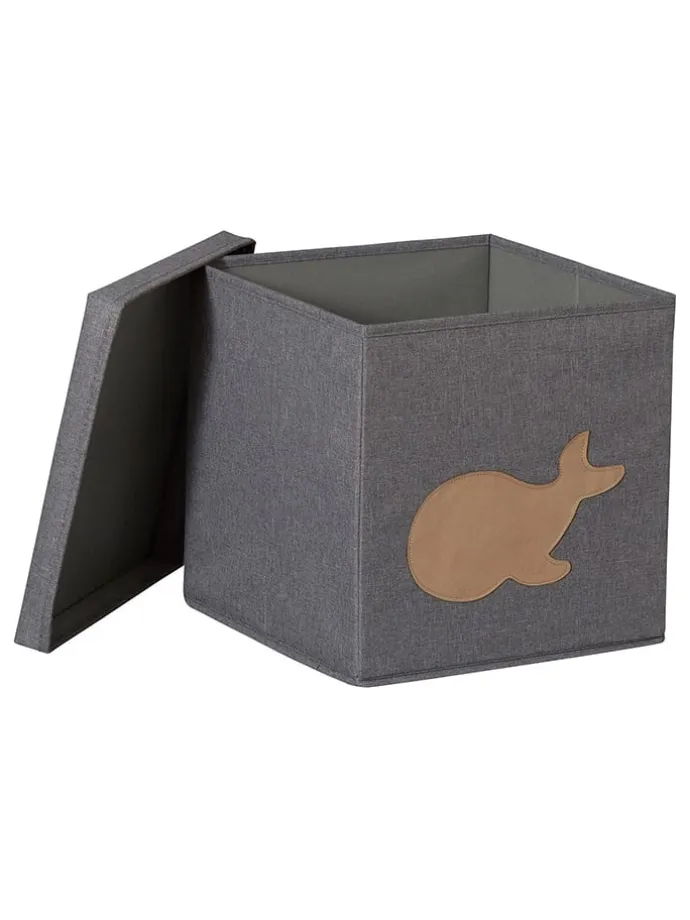 Ordnungsbox "Wal" in Hellgrau - (B)30 x (H)30 x (T)30 cm