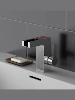 ORINOCO LED Waschtischarmatur, Chrom, mit Schwallauslauf