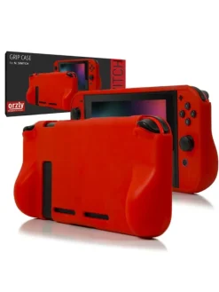 Orzly Schutzhülle aus stoßfestem TPU kompatibel mit Nintendo in Rot