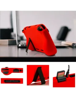 Orzly Schutzhülle aus stoßfestem TPU kompatibel mit Nintendo in Rot