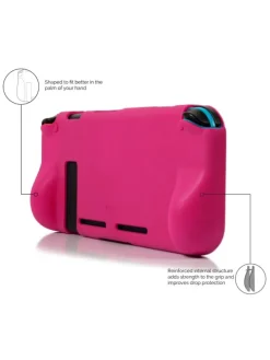 Orzly Schutzhülle aus stoßfestem TPU kompatibel mit Nintendo in Pink