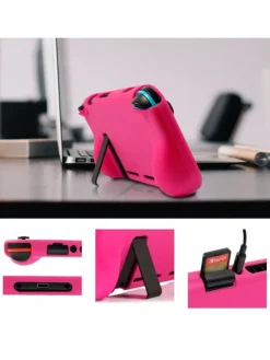 Orzly Schutzhülle aus stoßfestem TPU kompatibel mit Nintendo in Pink