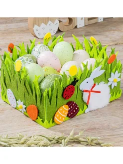 Osterkorb in Grün - (B)19 x (H)15 x (T)11 cm