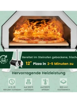 Outdoor Pizzaofen in Schwarz