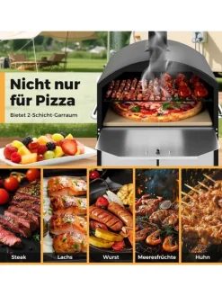 Outdoor Pizzaofen in Schwarz