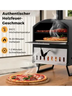 Outdoor Pizzaofen in Schwarz