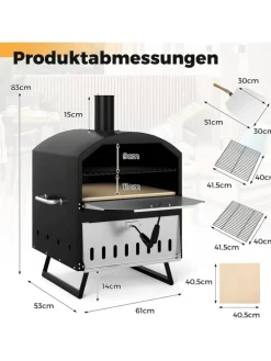 Outdoor Pizzaofen in Schwarz