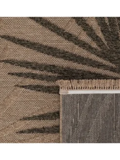 Outdoor Teppich Blätter Balkon, Terrasse in Beige