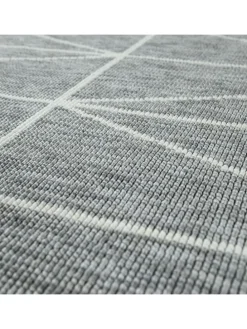 Outdoor Teppich Geometrisch Balkon, Terrasse schmutzabweisend in Grau
