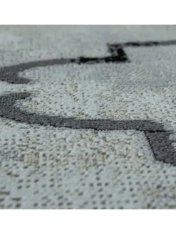 Outdoor Teppich Marokkanisches Gittermuster Balkon, Terrasse in Grau