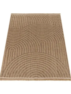 Outdoor Teppich Natur Balkon, Terrasse in Beige