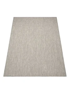 Outdoor Teppich Natur Balkon, Terrasse in Grau