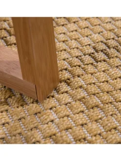 Outdoor Teppich Natur Balkon, Terrasse in Senf