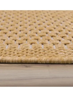 Outdoor Teppich Natur Balkon, Terrasse in Senf