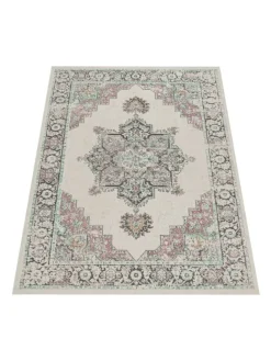 Outdoor Teppich Orientalisch Vintage Balkon, Terrasse in Creme