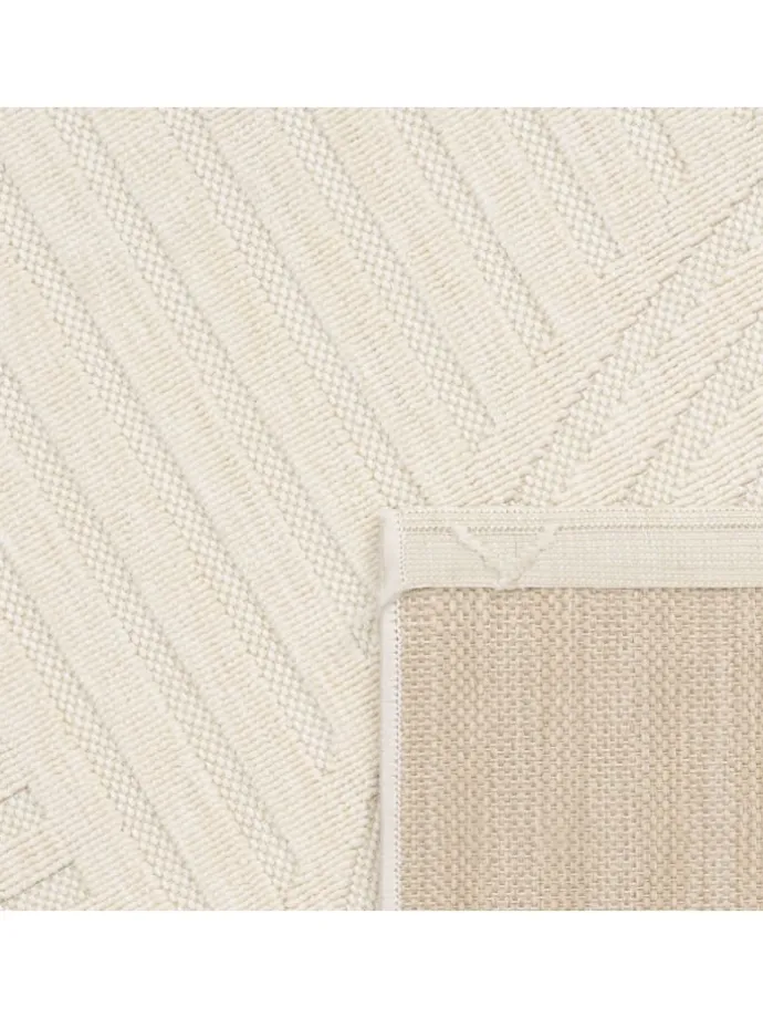 Outdoor Teppich Unifarben Spiral Balkon, Terrasse schmutzabweisend in Creme