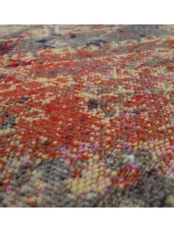 Outdoor Teppich Used-Look-Muster Balkon, Terrasse schmutzabweisend in Rot