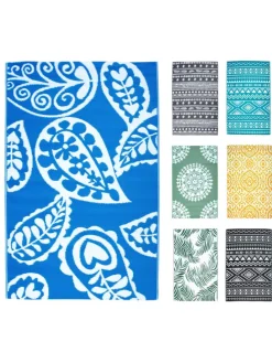 Outdoor Teppich 120x180cm In- & Outdoor in Paisley Blau