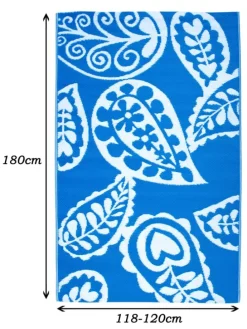 Outdoor Teppich 120x180cm In- & Outdoor in Paisley Blau