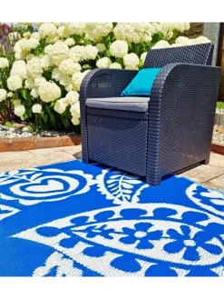 Outdoor Teppich 120x180cm In- & Outdoor in Paisley Blau