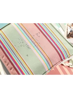 Outdoor-Kissenhülle "Saint Tropez" in Mint/ Rosa - (L)40 x (B)40 cm