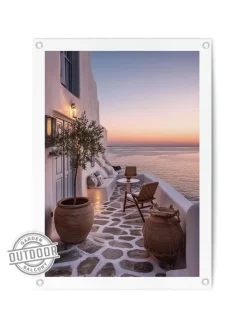 Outdoor-Kunstdruck " Mediterranean Sunset"