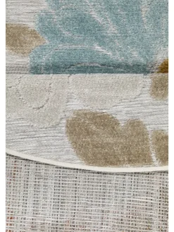 Outdoorteppich Beach Flower in beige, hellblau, gelb