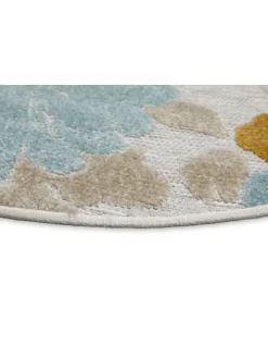 Outdoorteppich Beach Flower in beige, hellblau, gelb
