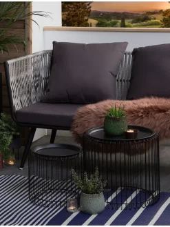 Outdoorteppich HALDIA in Blau/Weiß - (W) 90 x (H) 0.5 x (L) 180 cm