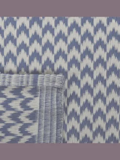 Outdoorteppich MANGO in Blau/Weiß - (W) 60 x (H) 0.5 x (L) 90 cm