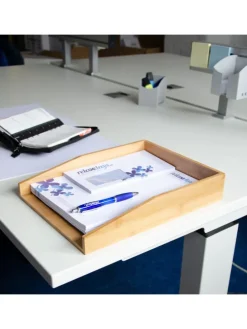 Papierablage in Natur - (B)25 x (H)6 x (T)34 cm