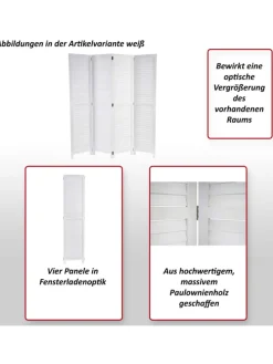 Paravant C30 im Shabby-Look, Braun